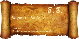 Bagossi Boáz névjegykártya